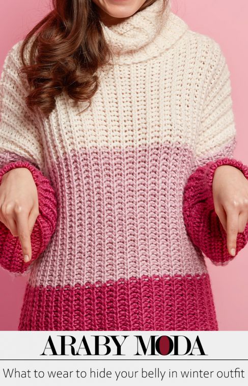 What to wear to hide your belly in winter outfit