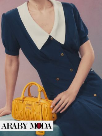 Gigi Hadid in a retro/vintage look with Miu Miu designs