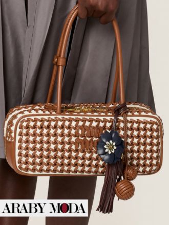 Miu Miu Beau Bag in a woven and braided leather style, one of Miu Miu's most popular bags