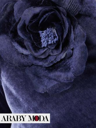 Zimmermann Blue Velvet Dress - close-up of the flower