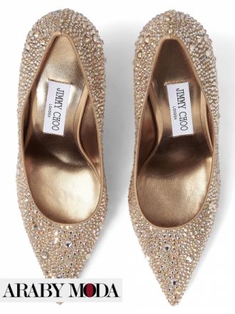 Jimmy Choo Love Gold Crystal Embellished Heel