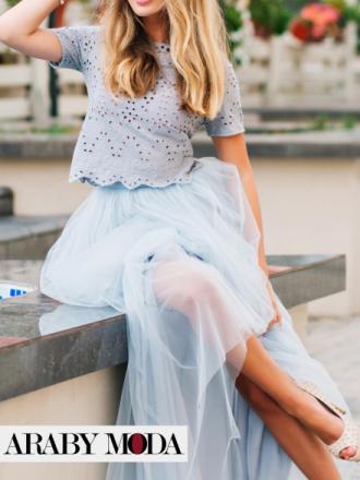 Blue evening dress for princesses