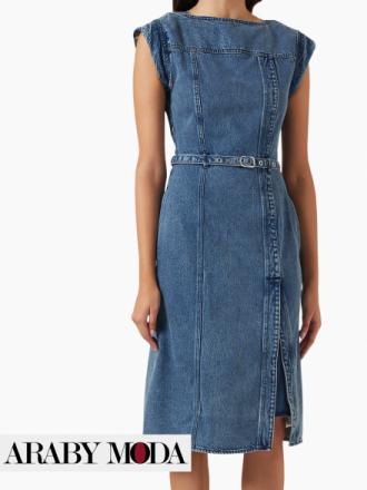 Blue jeans dresses in a classic spirit