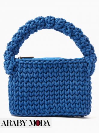 Nannacay Nicoletta Crochet Bag in Cheerful Blue for Winter Outfits