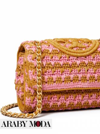 Tory Burch Fleming Crochet Bag with Brand Logo on the Top