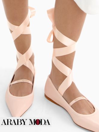 Ferragamo Pink Ribbon Ballerina for a Soft Look