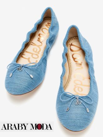 Sam Edelman Felicia Ballerinas in Denim for Soft and Elegant Trendy Look