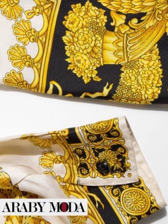 Versace 90's Vintage Baroque Print Silk Shirt