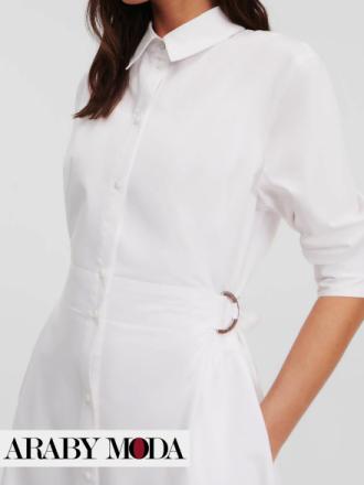 Karl Lagerfeld white dress waist belt