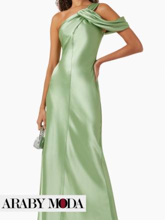 Green Acler Hilder satin dress for Saudi National Day