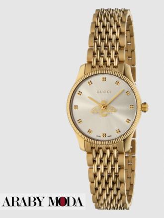 Gucci G-Timeless Watch Decorated with Bee Logo and Gold Pieces