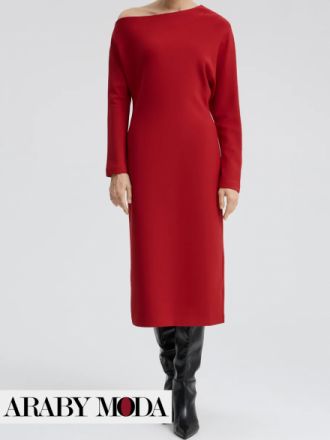 فستان احمر بستايل ناعم وبسيط لاوتفيت عيد الحب