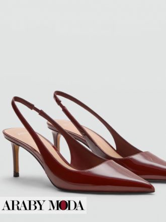 اختاري كعب عالي بلون خمري ليكمل اوتفيت عيد الحب المتناسق