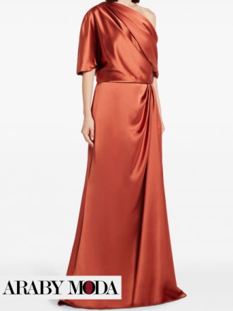 Amsale Satin Maxi Dress for an Elegant Winter Look for Occasions and Evenings