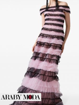 Carolina Herrera Evening Dress with Full Ruffles