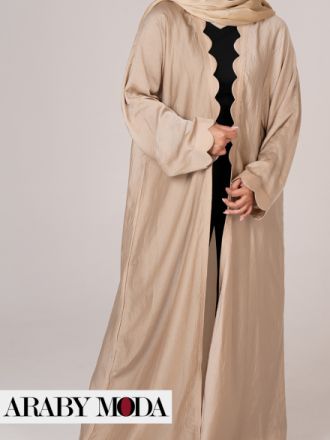 Ramadan Abaya in golden beige for a very soft and elegant Ramadan outfit