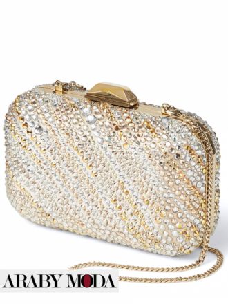 Jimmy Choo Cloud bag decorated with silver and gold crystals