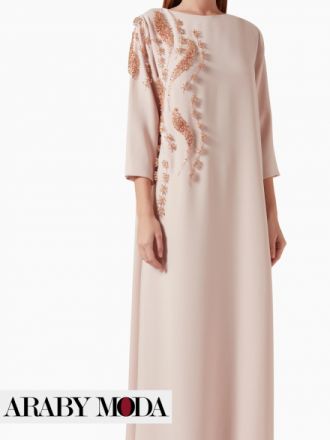 Ramadan Pink Kaftan Decorated with Beads