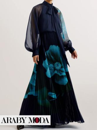 Ted Baker Manami navy blue maxi dress