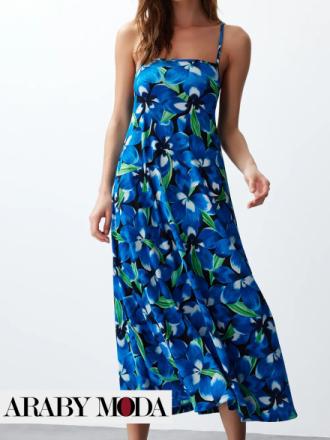 Trendyol blue floral print maxi dress