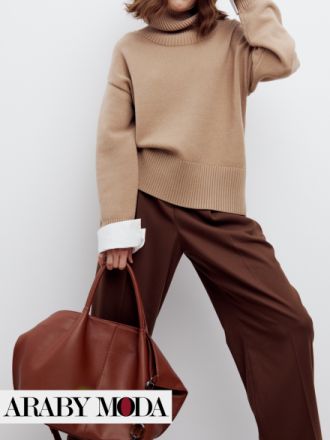 Shades of brown in a soft feminine winter look