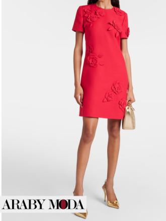 Valentino Short Red Dress with Roses