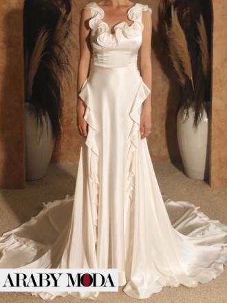 Pleated Silk Wedding Dress