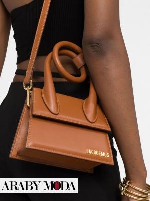 Jacquemus Le Chiquito Neud Top-Handle Bag _ Brown Color