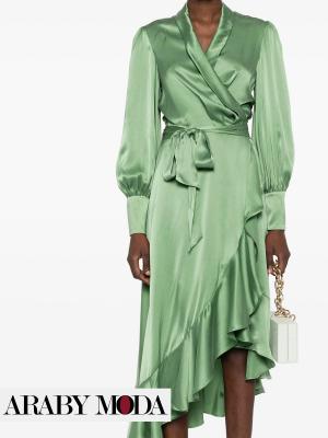 Zimmermann green wrap dress - front photo