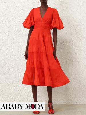 Zimmermann red layered dress