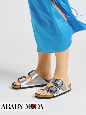 Limited edition metallic Birkenstock shoes