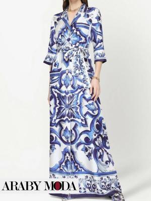 Dolce & Gabbana blue maxi dress