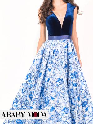 Luxurious blue evening dress