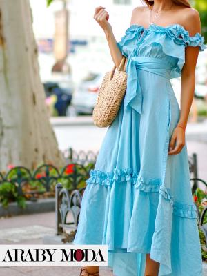 Soft casual light blue dress