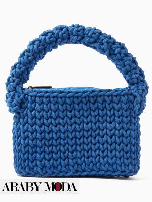 Nannacay Nicoletta Crochet Bag in Cheerful Blue for Winter Outfits