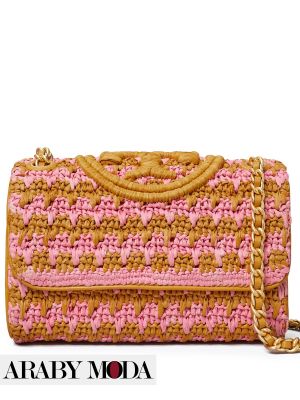 Tory Burch Fleming Crochet Bag Mixes Brown and Pink for Uniqueness