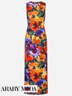 Abstract Painting in Dolce & Gabbana Floral Brocade Dress