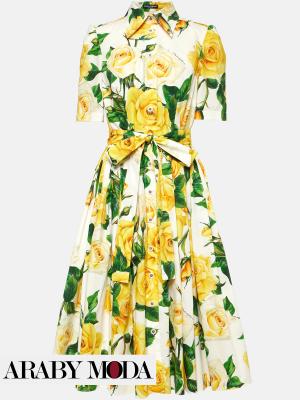 Dolce & Gabbana Yellow Floral Print Dress Design