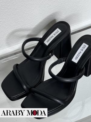 Steve Madden black sandals - top image