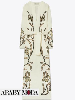 Sketch of Tory Burch Fall Print Linen Kaftan