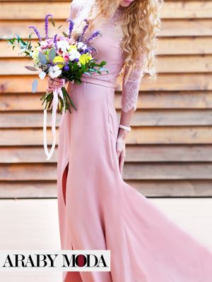Pink bachelorette party dress with lace