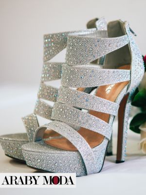 Bachelorette heels embellished with sparkling crystals