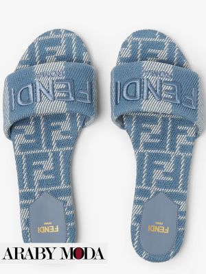 Fendi summer denim Slippers for a luxurious modern look