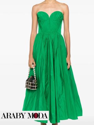 Green Elie Saab heart-shaped taffeta dress - front view