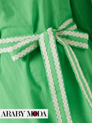 Green Serpil embroidered dress belt