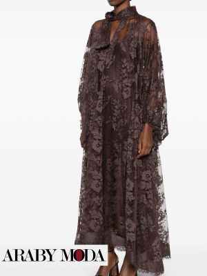 Zimmermann Lace Evening Dress in Distinctive Brown