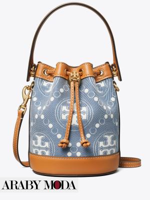 Tory Burch monogram jeans bucket bag