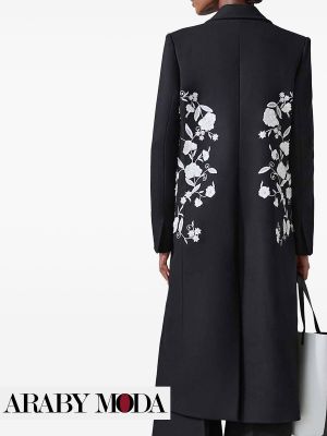 Carolina Herrera Coat A Back View Showing the Floral Embroidery