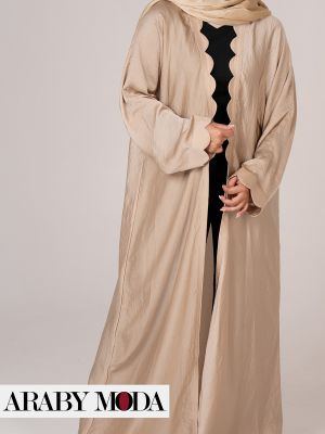 Ramadan Abaya in golden beige for a very soft and elegant Ramadan outfit