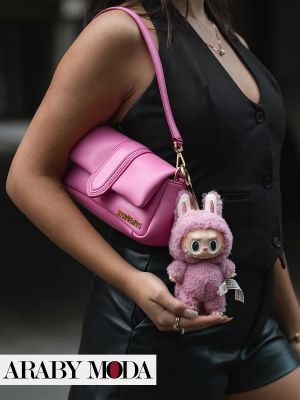 Pink Jacquemus bag for summer, matching with Labubu charm